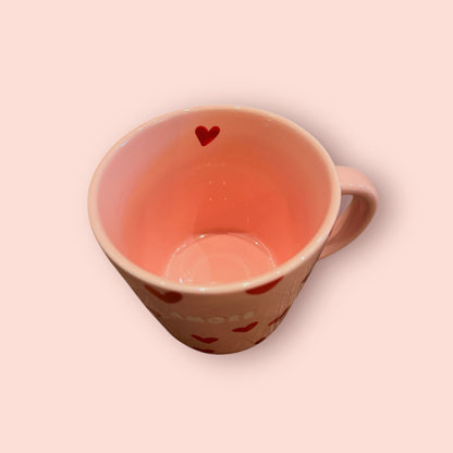 Tasse Rose et rouge coeurs MM - Amore