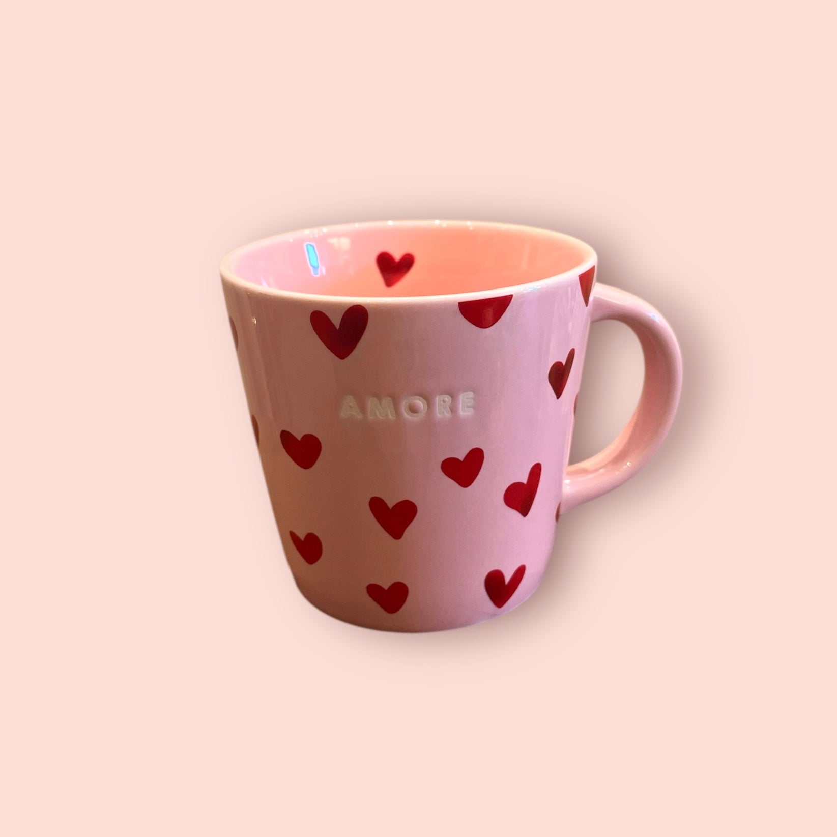 Tasse Rose et rouge coeurs MM - Amore