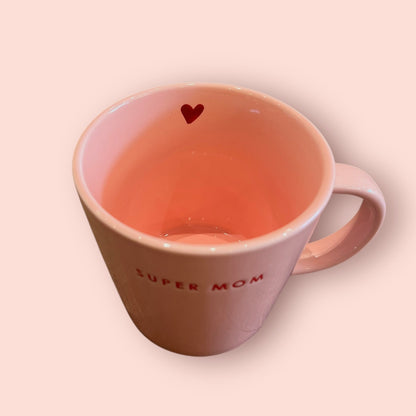 Tasse Rose et Rouge coeur GM - Super Mom
