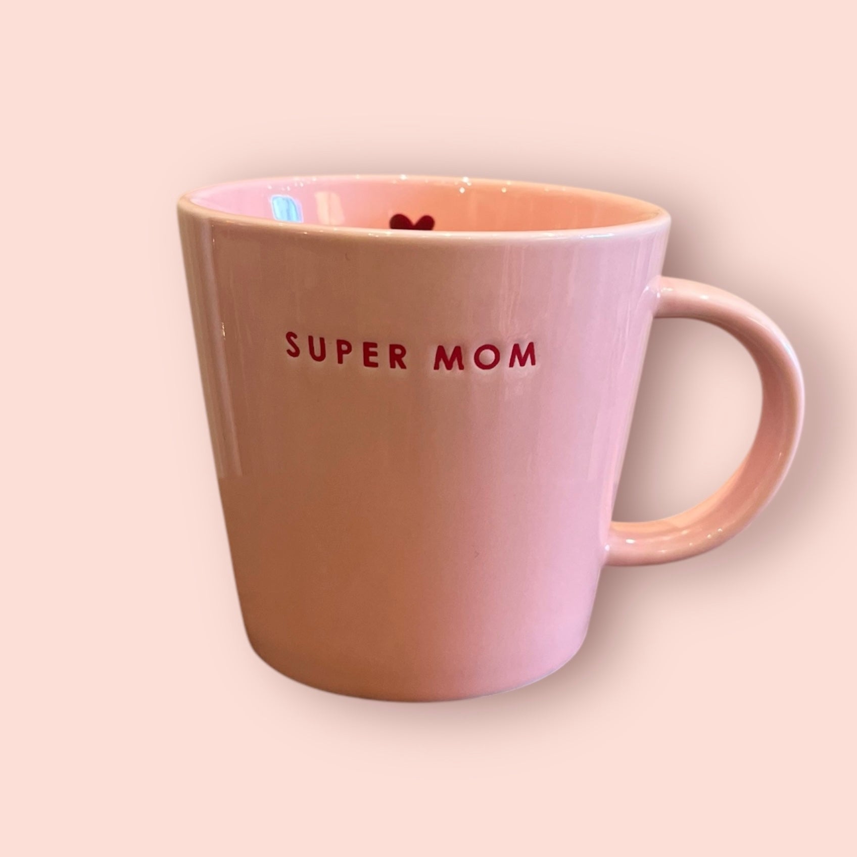 Tasse Rose et Rouge coeur GM - Super Mom