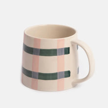 tasse carreaux rose et vert Caroline gardner