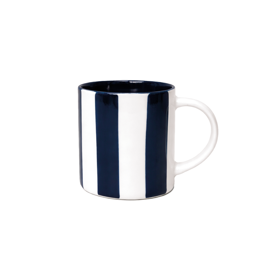 tasse à expresso rayée bleu foncé
