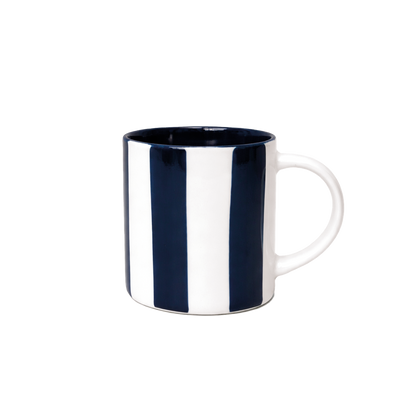 tasse à expresso rayée bleu foncé