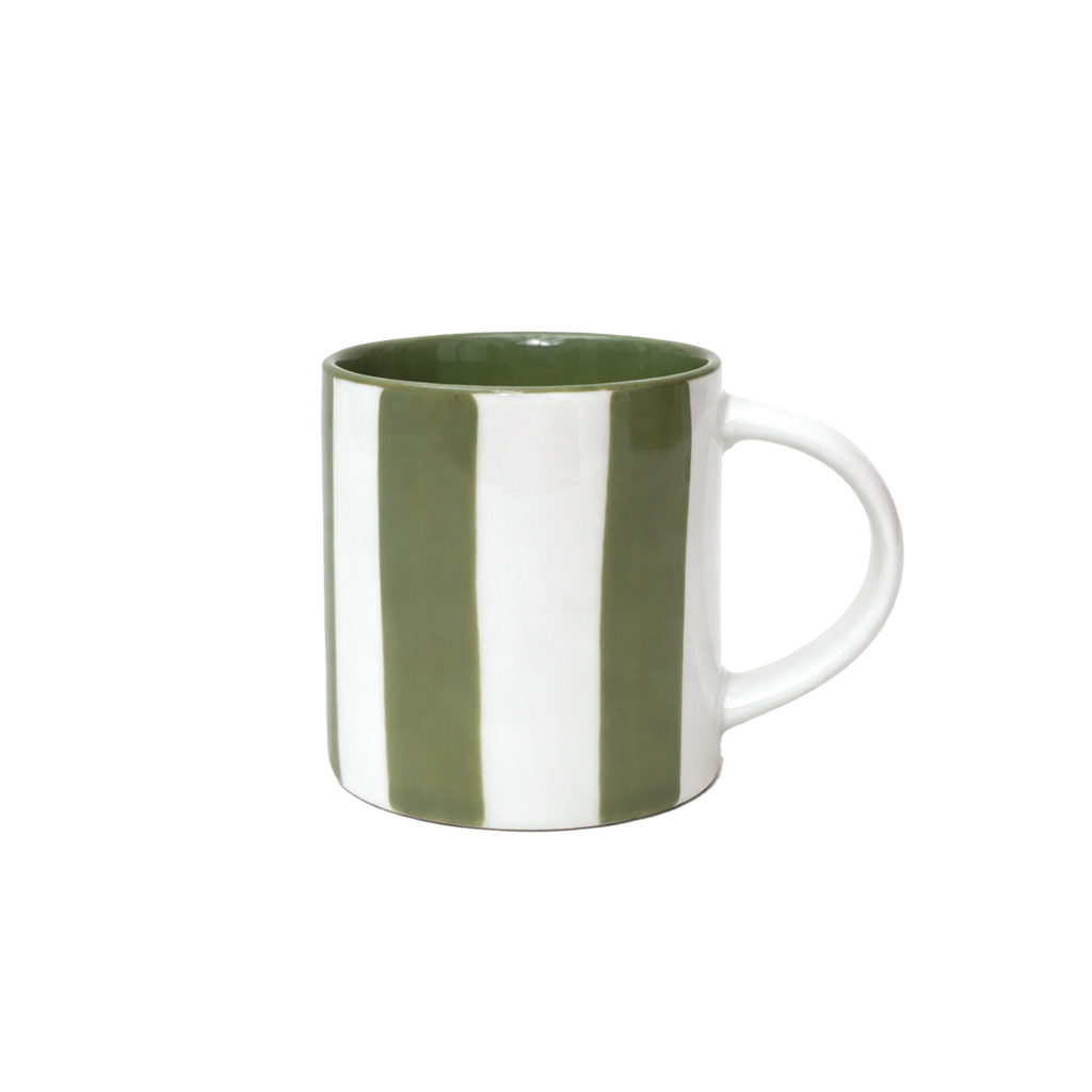 tasse à expresso rayée kaki