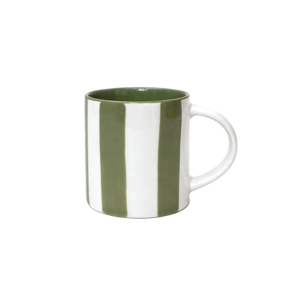 tasse à expresso rayée kaki