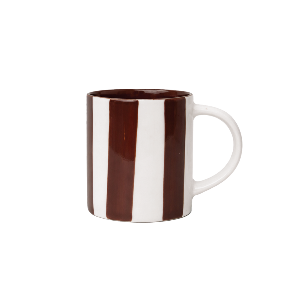 tasse à expresso rayée marron