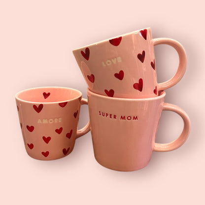 Tasse Rose et Rouge coeurs GM - Love