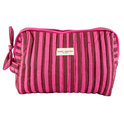 trousse de toilette stripes berry bindi atelier