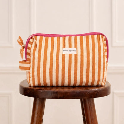 trousse de toilette stripes cream bindi atelier