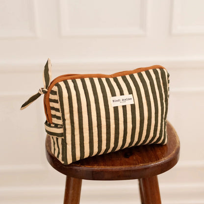 trousse de toilette stripes leaf bindi atelier