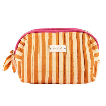 trousse maquillage stripes cream bindi atelier