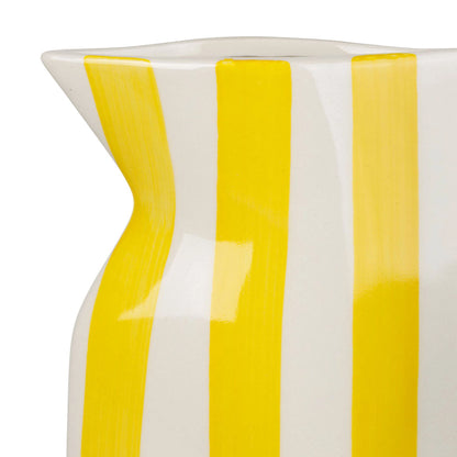 Pichet plat rayé - Jaune et blanc