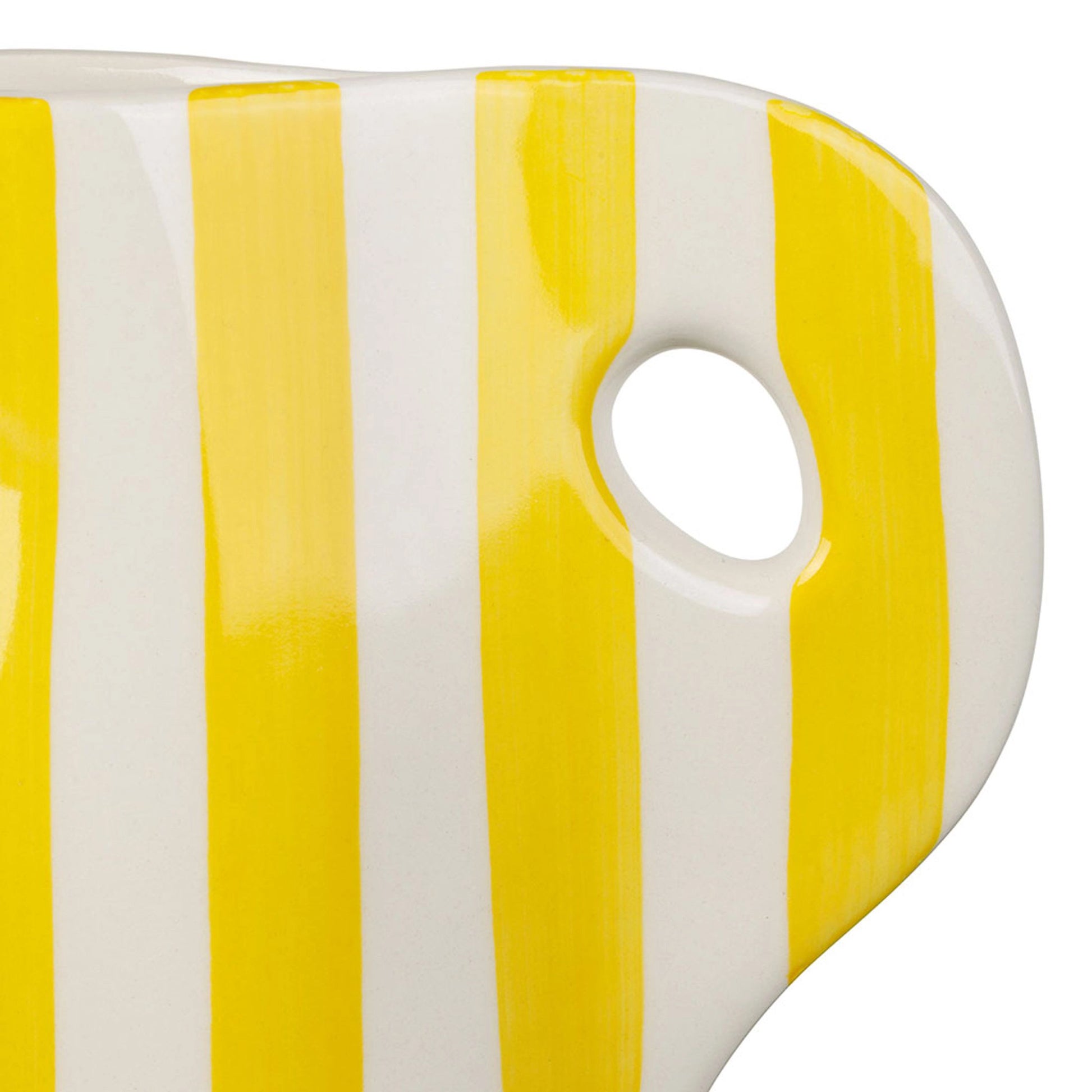 Pichet plat rayé - Jaune et blanc