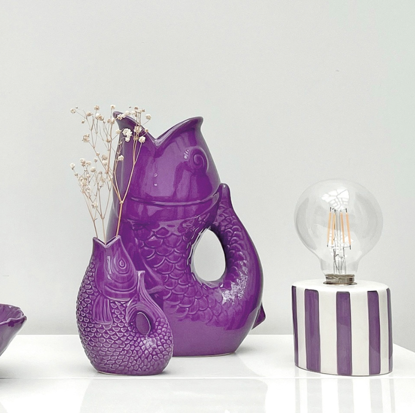 Vase pichet poisson - Violet GM