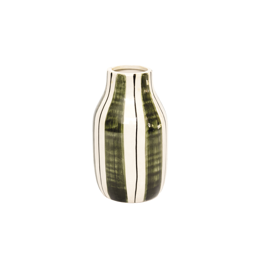 vase giulia rayé kaki pm opjet