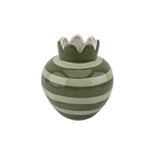 vase ondulé rayé kaki objet