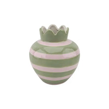 vase ondulé rose et vert opjet