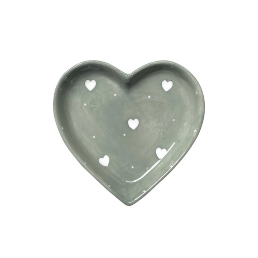 Vide poche cœur - Vert de gris