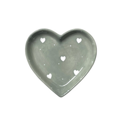 Vide poche cœur - Vert de gris